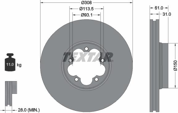 Textar 92274303 - Discofreno autozon.pro