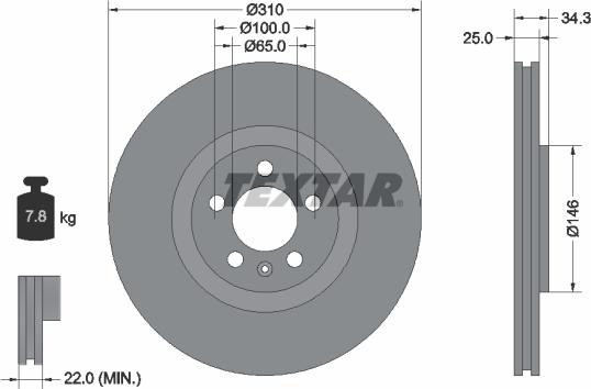 Textar 92275905 - Discofreno autozon.pro