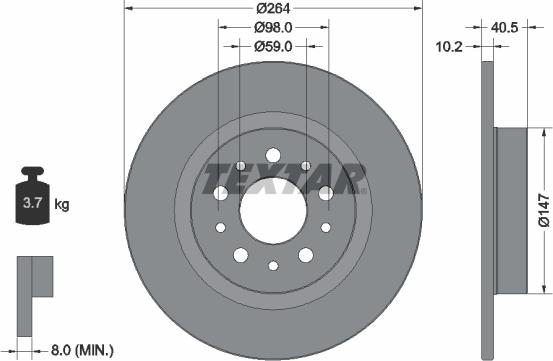 Textar 92271703 - Discofreno autozon.pro