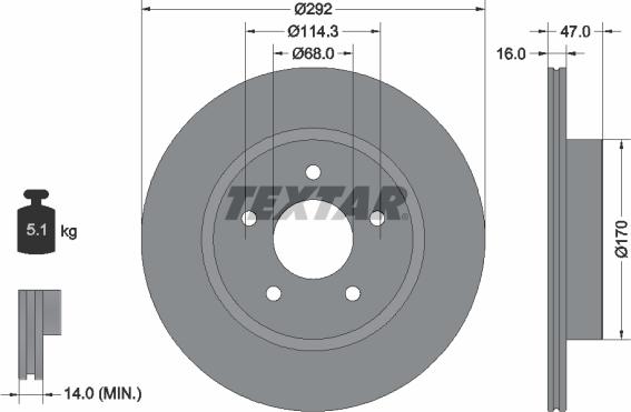 Textar 92278103 - Discofreno autozon.pro