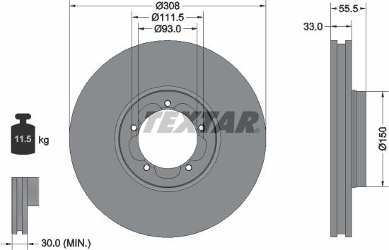 Textar 92273003 - Discofreno autozon.pro