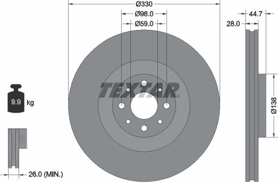 Textar 92272403 - Discofreno autozon.pro