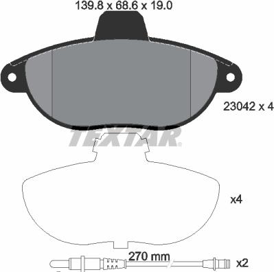 Textar 89004700 - Kit freno, Freno a disco autozon.pro