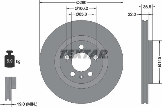 Textar 92082300 - Discofreno autozon.pro