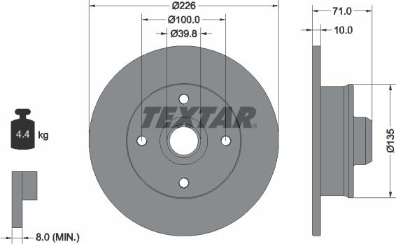 Textar 92041800 - Discofreno autozon.pro