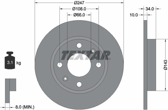 Textar 89007500 - Kit freno, Freno a disco autozon.pro