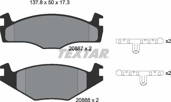 Textar 89001100 - Kit freno, Freno a disco autozon.pro