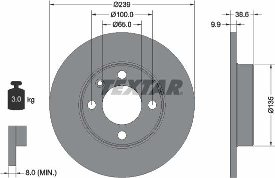 Textar 89001300 - Kit freno, Freno a disco autozon.pro