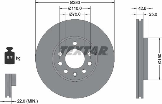 Textar 89008200 - Kit freno, Freno a disco autozon.pro