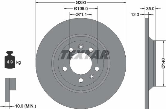 Textar 92129603 - Discofreno autozon.pro