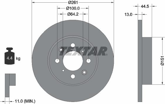 Textar 89003000 - Kit freno, Freno a disco autozon.pro