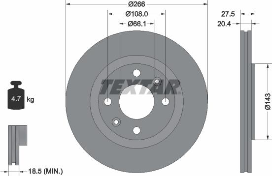 Textar 92048103 - Discofreno autozon.pro