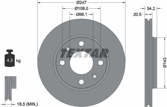 Textar 89016200 - Kit freno, Freno a disco autozon.pro