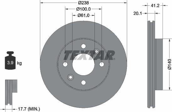 Textar 89002400 - Kit freno, Freno a disco autozon.pro