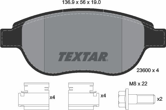 Textar 89007600 - Kit freno, Freno a disco autozon.pro