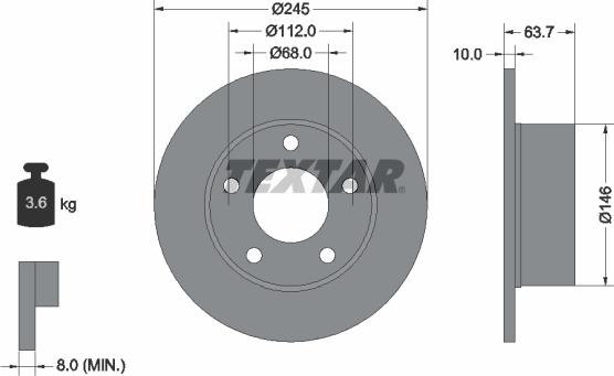 Textar 92057503 - Discofreno autozon.pro