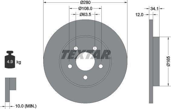 Textar 89007100 - Kit freno, Freno a disco autozon.pro