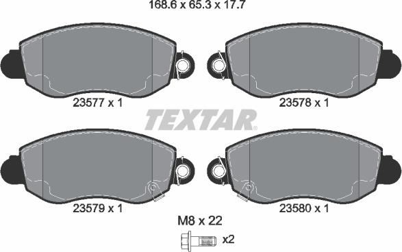 Textar 89007200 - Kit freno, Freno a disco autozon.pro