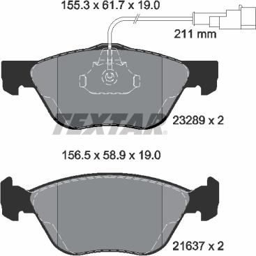 Textar 89015000 - Kit freno, Freno a disco autozon.pro