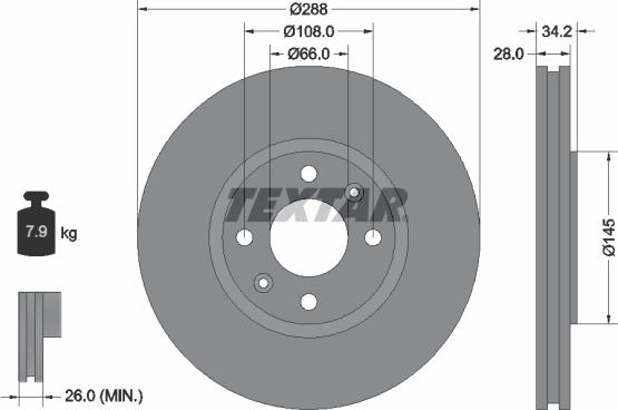 Textar 92107800 - Discofreno autozon.pro