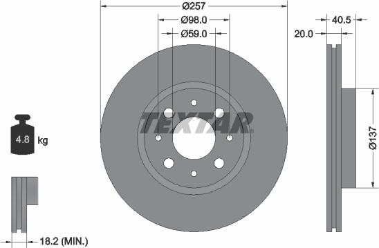 Textar 92068500 - Discofreno autozon.pro