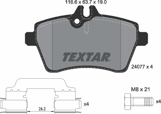 Textar 89017500 - Kit freno, Freno a disco autozon.pro