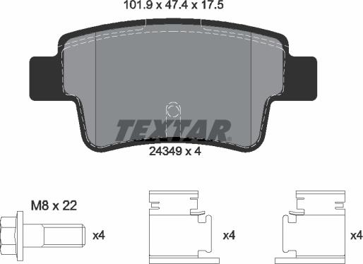 Textar 89017800 - Kit freno, Freno a disco autozon.pro