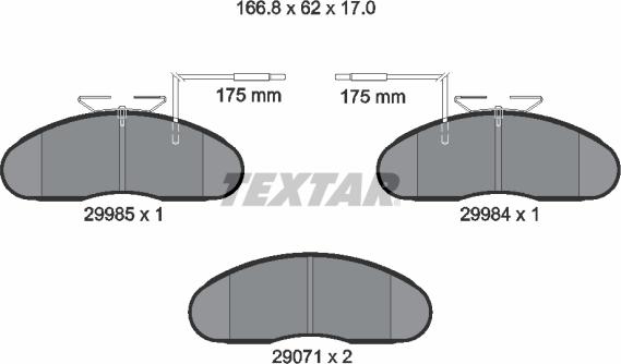 Textar 2998501 - Kit pastiglie freno, Freno a disco autozon.pro