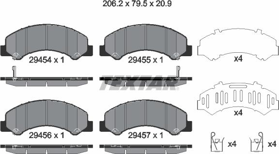 Textar 2945401 - Kit pastiglie freno, Freno a disco autozon.pro