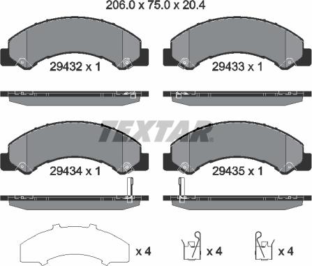 Textar 2943201 - Kit pastiglie freno, Freno a disco autozon.pro