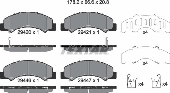 Textar 2942001 - Kit pastiglie freno, Freno a disco autozon.pro