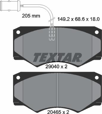 Textar 2904001 - Kit pastiglie freno, Freno a disco autozon.pro