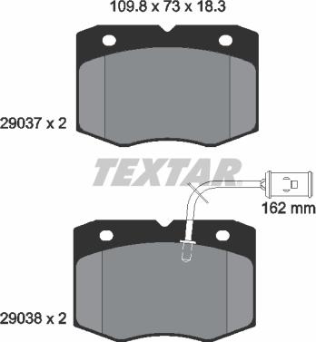 Textar 2903701 - Kit pastiglie freno, Freno a disco autozon.pro