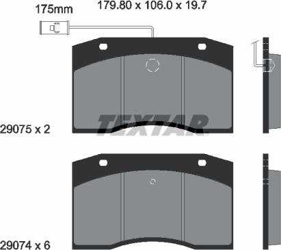 Textar 2907503 - Kit pastiglie freno, Freno a disco autozon.pro