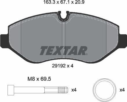 Textar 2919209 - Kit pastiglie freno, Freno a disco autozon.pro