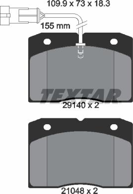 Textar 2914001 - Kit pastiglie freno, Freno a disco autozon.pro