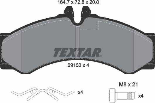 Textar 2915301 - Kit pastiglie freno, Freno a disco autozon.pro