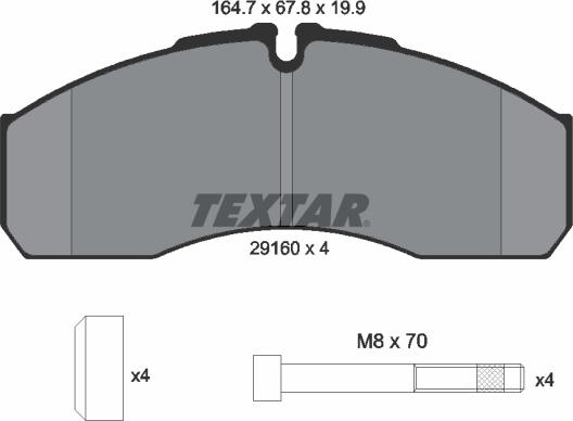 Textar 2916004 - Kit pastiglie freno, Freno a disco autozon.pro