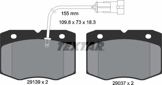 Textar 2913901 - Kit pastiglie freno, Freno a disco autozon.pro