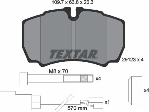 Textar 2912307 - Kit pastiglie freno, Freno a disco autozon.pro