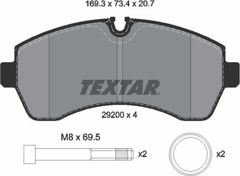 Textar 2920006 - Kit pastiglie freno, Freno a disco autozon.pro