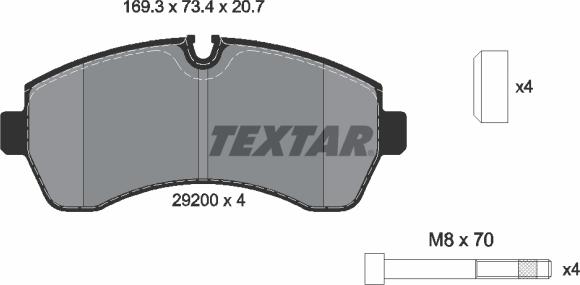 Textar 2920001 - Kit pastiglie freno, Freno a disco autozon.pro