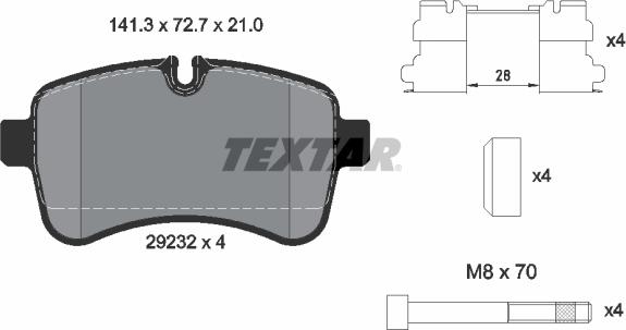 Textar 2923201 - Kit pastiglie freno, Freno a disco autozon.pro