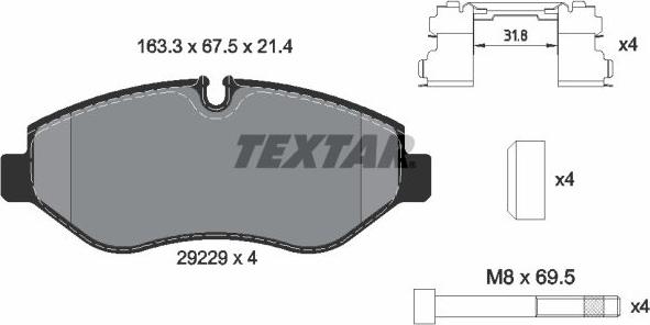 Textar 2922901 - Kit pastiglie freno, Freno a disco autozon.pro