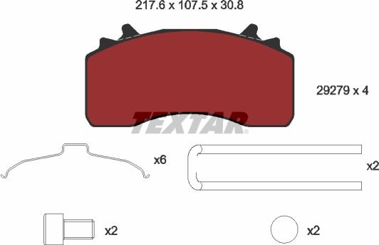 Textar 2927901 - Kit pastiglie freno, Freno a disco autozon.pro