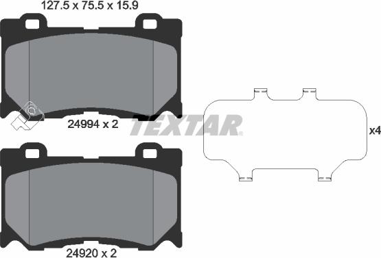 Textar 2499401 - Kit pastiglie freno, Freno a disco autozon.pro