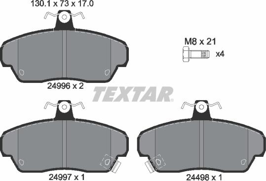 Textar 2499601 - Kit pastiglie freno, Freno a disco autozon.pro