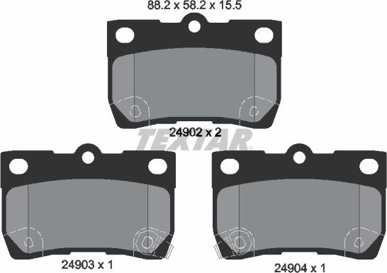 Textar 2490201 - Kit pastiglie freno, Freno a disco autozon.pro