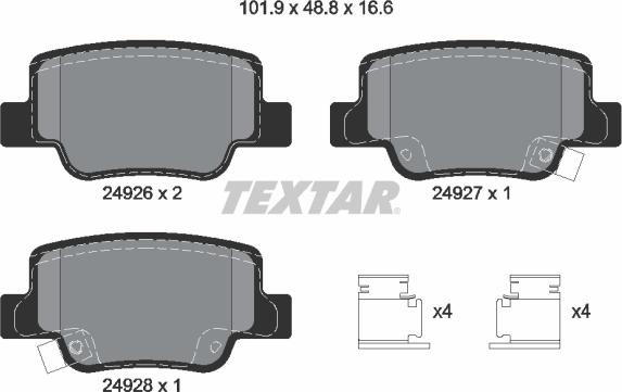 Textar 2492601 - Kit pastiglie freno, Freno a disco autozon.pro