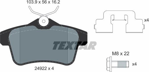 Textar 2492204 - Kit pastiglie freno, Freno a disco autozon.pro